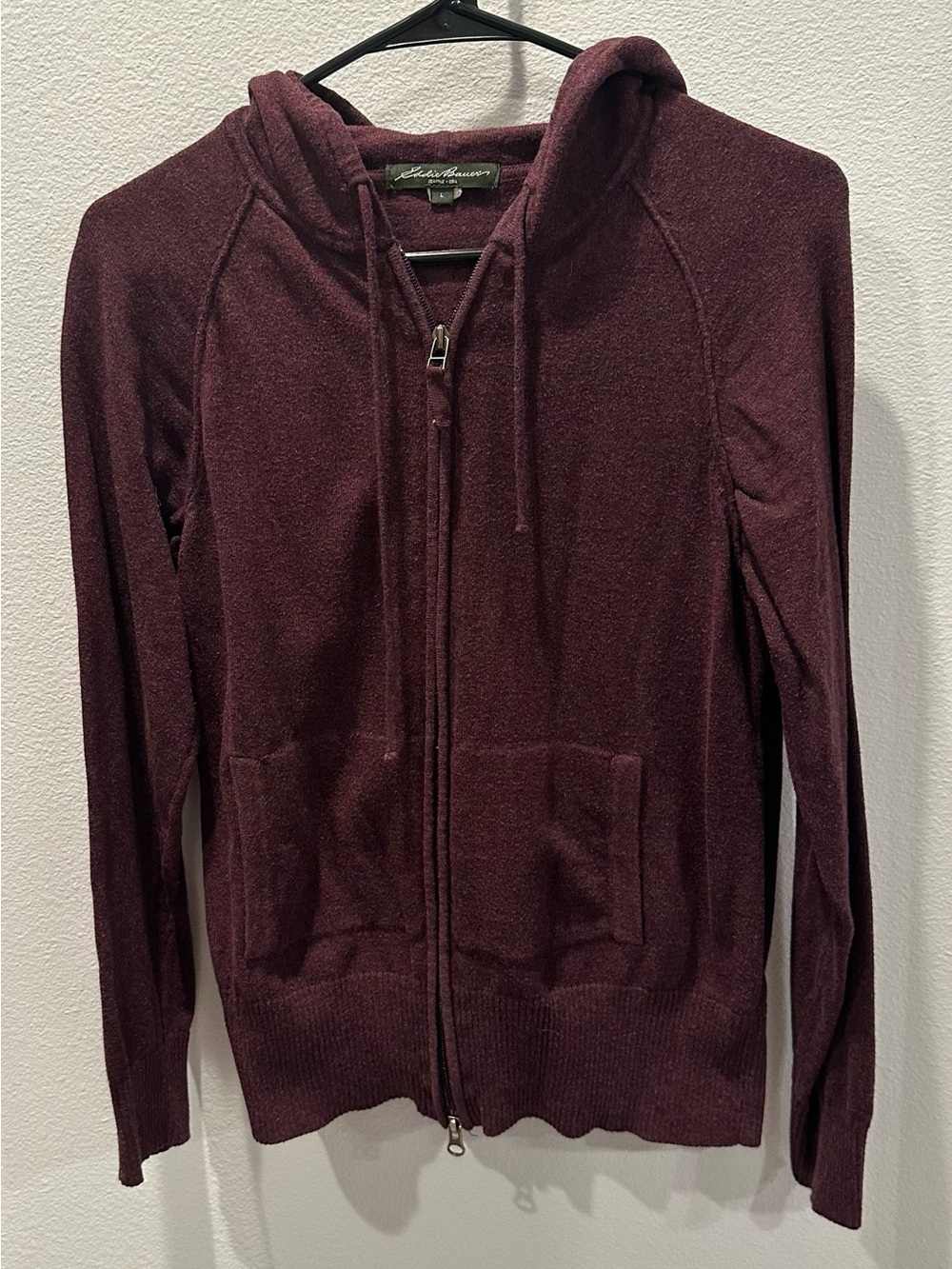 Eddie Bauer Maroon Zip-Up Hooded Pullover